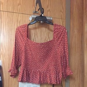 Sinched Polka Dot Top